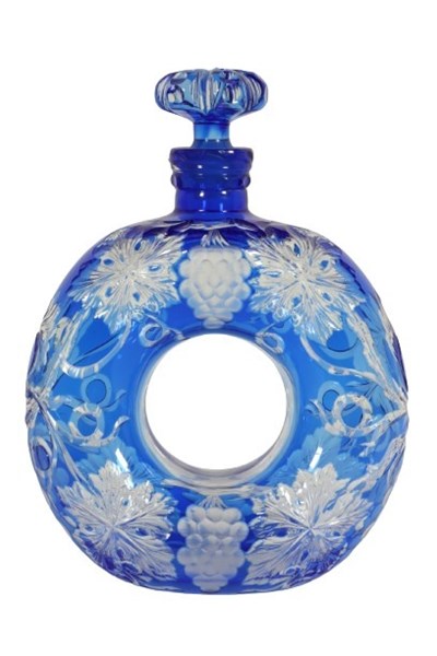 Lot 117 - STEVENS AND WILLIAMS OVERLAY GLASS DECANTER