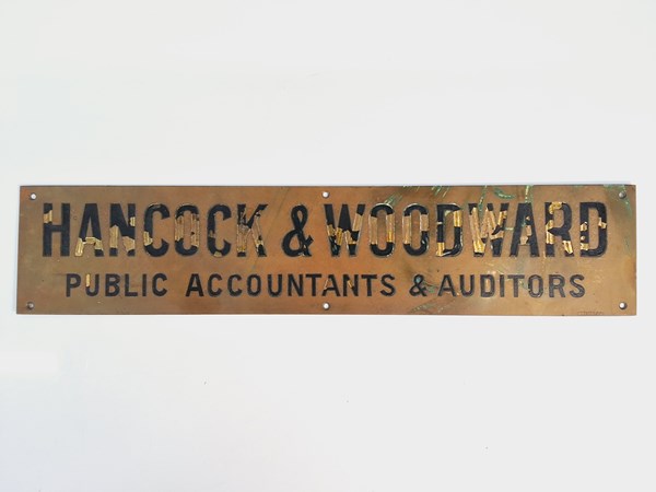 Lot 1168 - BRASS SIGN
