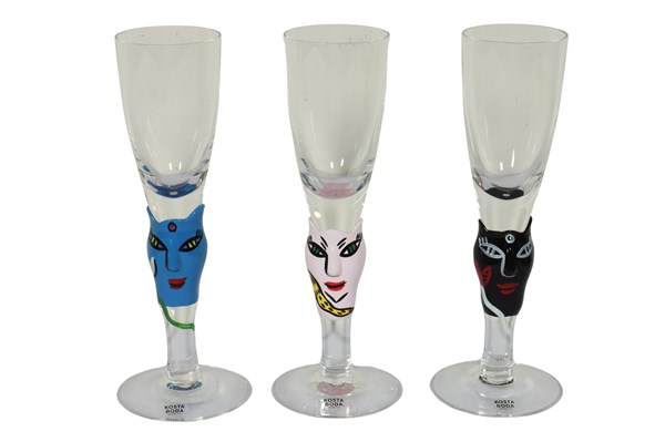Lot 4 - THREE OPEN MINDS SHOT GLASSES
