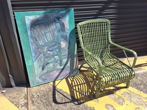 Lot 451 - CANE ARMCHAIR