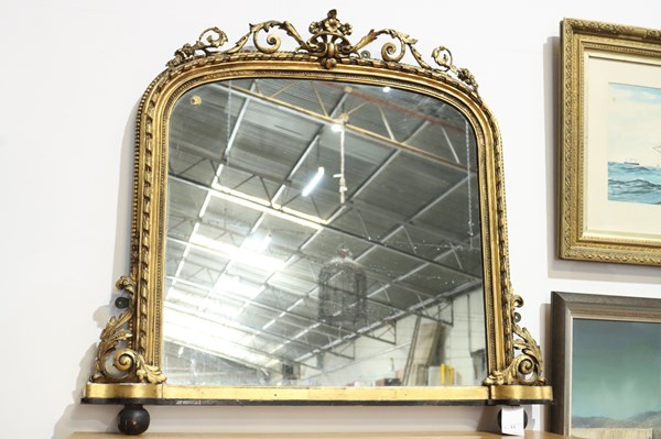 Lot 347 - OVERMANTEL MIRROR