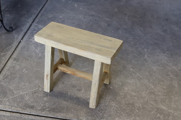 Lot 225 - PAINTED TEAK STOOL