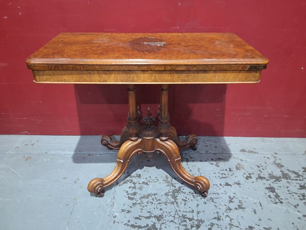 Lot 16 - WALNUT GAMES TABLE