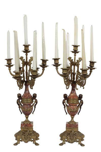 Lot 60 - PAIR OF CANDELABRA