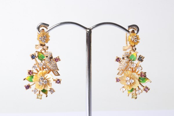 Lot 1038 - SILVER EARRINGS