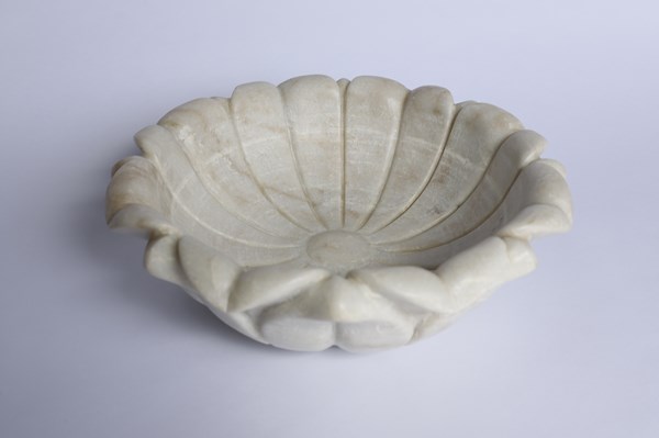 Lot 28 - MARBLE LOTUS BOWL