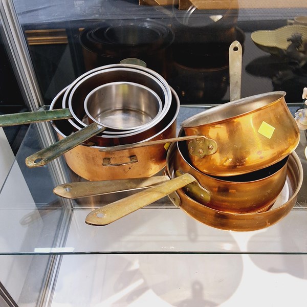 Lot 1140 - COPPER POTS & PANS