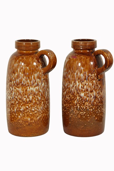 Lot 37 - PAIR OF POTTERY VASES