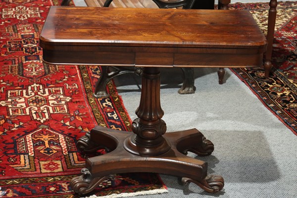 Lot 336 - MAHOGANY GAMES TABLE