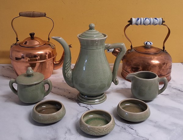 Lot 1317 - CELADON & COPPER WARES