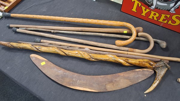 Lot 1343 - WALKING STICKS & ABORIGINAL ARTEFACTS