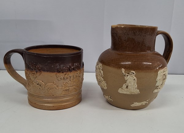 Lot 1626 - STONEWARE MUG & JUG