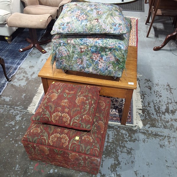 Lot 108 - FOOTSTOOLS AND TABLE