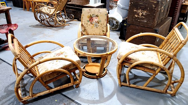 Lot 473 - CANE FURNITURE SUITE