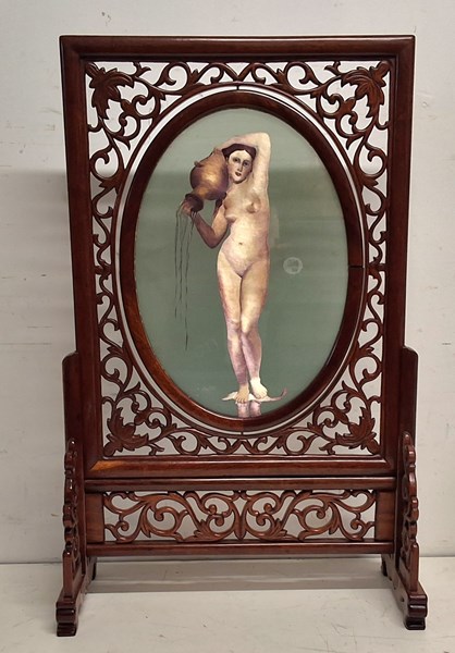 Lot 1652 - EMBROIDERED PICTURE ON STAND