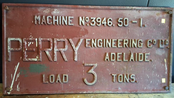 Lot 396 - MACHINE PLAQUE