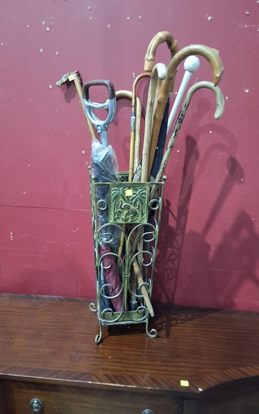 Lot 348 - WALKING STICKS AND STAND