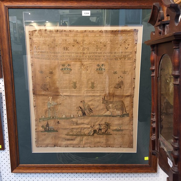 Lot 1204 - 18TH CENTURY SAMPLER
