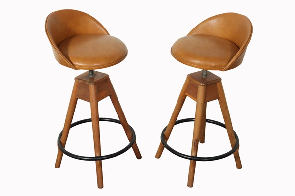 Lot 6 - PAIR OF BAR STOOLS