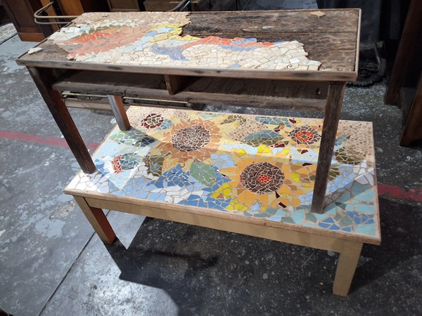Lot 284 - MOSAIC TABLES