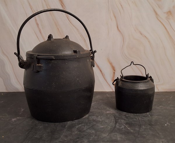 Lot 1297 - CAST IRON COOKING POTS