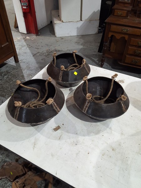 Lot 255 - THREE HANGING PLANTERS