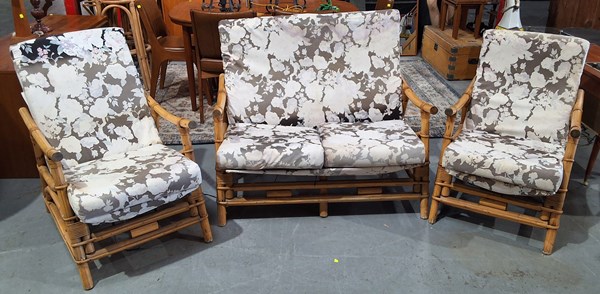 Lot 66 - CANEWARE LOUNGE SUITE