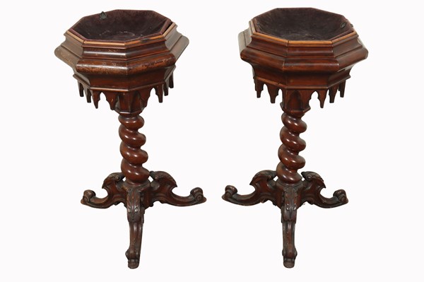 Lot 32 - PAIR OF CHURCH COLLECTION STANDS
