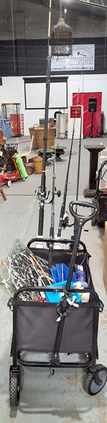 Lot 289 - FISHING GEAR IN TROLLEY