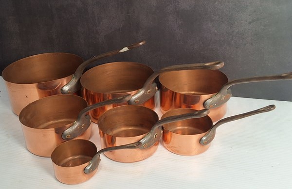 Lot 1209 - COPPER SANCEPANS
