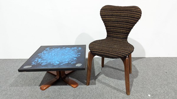 Lot 155 - CHAIR AND SIDE TABLE