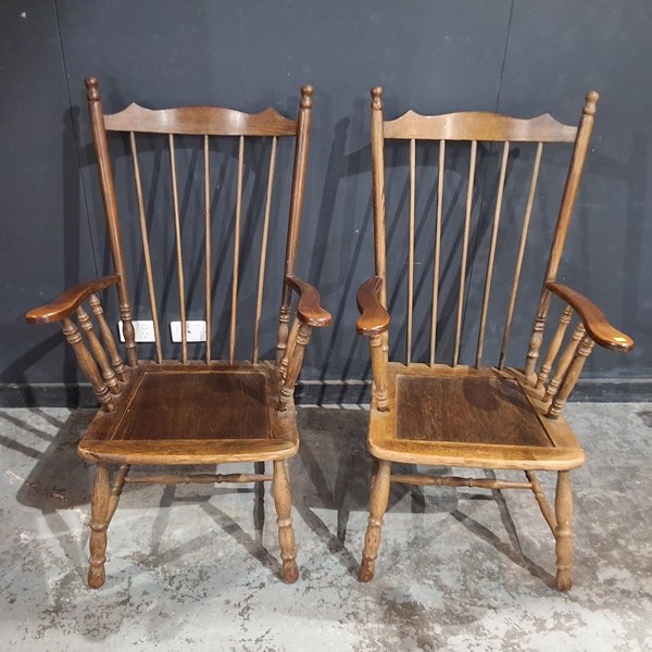 Lot 217 - PAIR OF OAK CHAIRS
