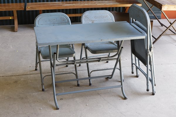 Lot 34 - CAFE TABLE AND CHAIRS