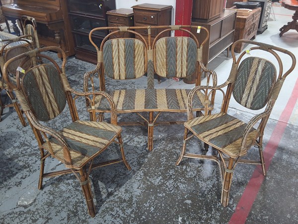 Lot 79 - CANE PATIO SETTING