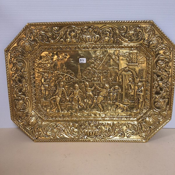 Lot 1395 - BRASS WALL PLAQUE