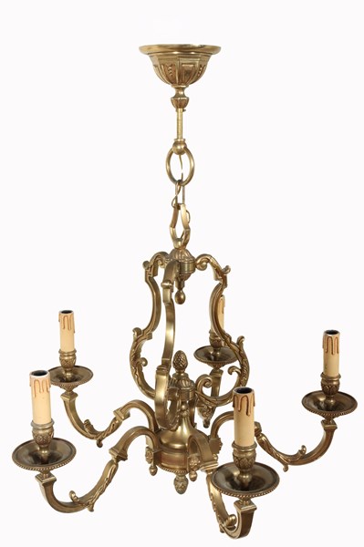 Lot 2 - BRONZE BIRDCAGE CHANDELIER