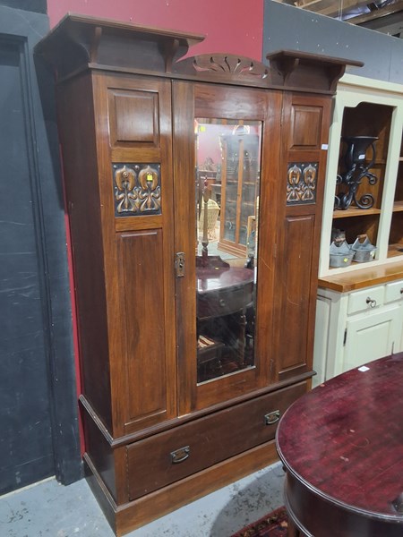 Lot 82 - ARTS AND CRAFTS WARDROBE