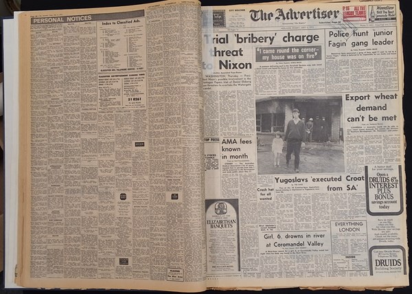 Lot 1448 - THE SA ADVERTISER 1973.