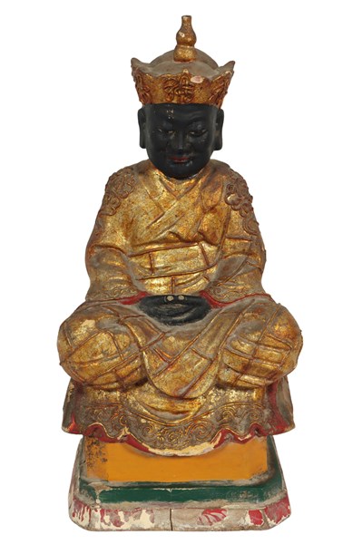 Lot 26 - CHINESE CARVED DEITY FIGURE