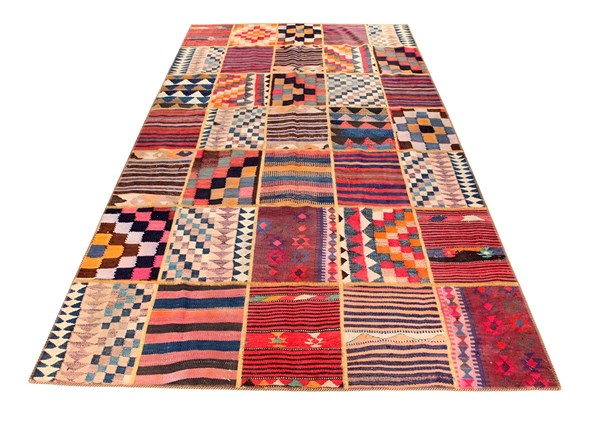 Lot 443 - PERSIAN PATCHWORK RUG