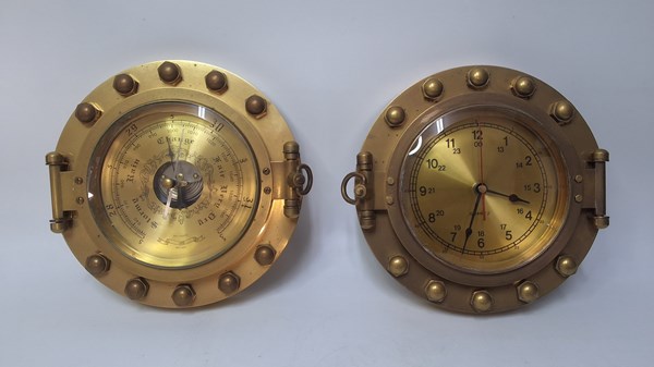 Lot 1356 - CLOCK AND BAROMETER