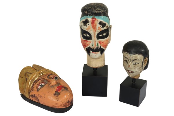 Lot 32 - TIMBER PUPPET HEADS (2)
