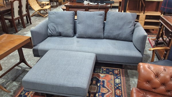 Lot 100 - COUCH AND OTTOMAN
