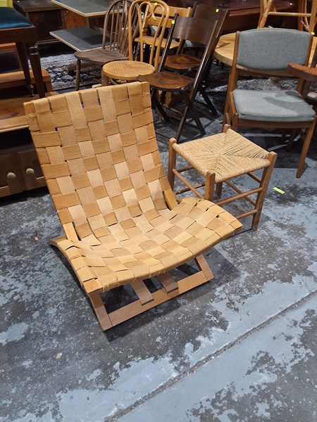 Lot 162 - CHAIR AND STOOL