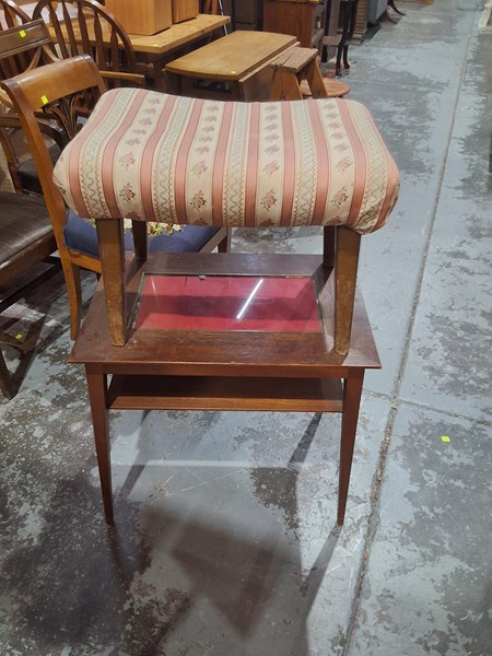 Lot 111 - STOOL AND TABLE