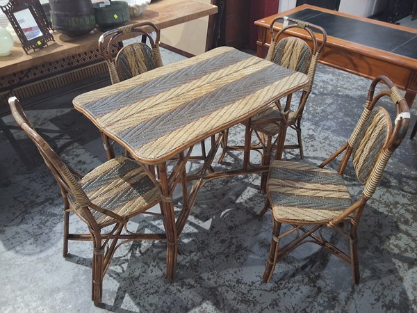 Lot 84 - CANE PATIO SETTING